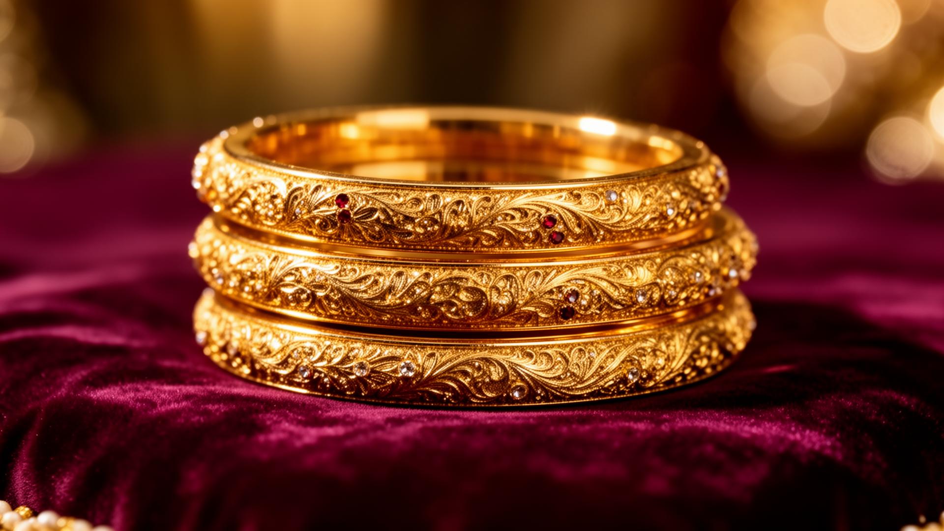 Unique Gold handcrafted bangles